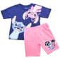 Girls (7-12) Disney Stitch & Angel Tee w/ Heart Bike Short Set - image 2