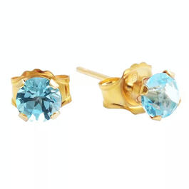 10kt. Gold 4mm Blue Topaz Stud Earrings