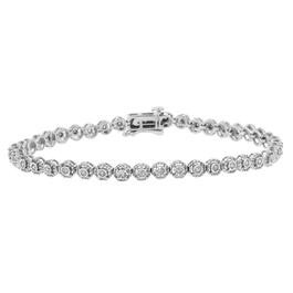 Haus of Brilliance Sterling Silver Round Diamond Link Bracelet