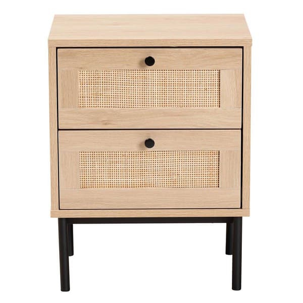 Baxton Studio Sherwin Light Brown 2-Drawer End Table