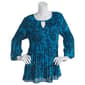 Plus Size Floral & Ivy 3/4 Bell Sleeve Paisley Keyhole Blouse - image 1
