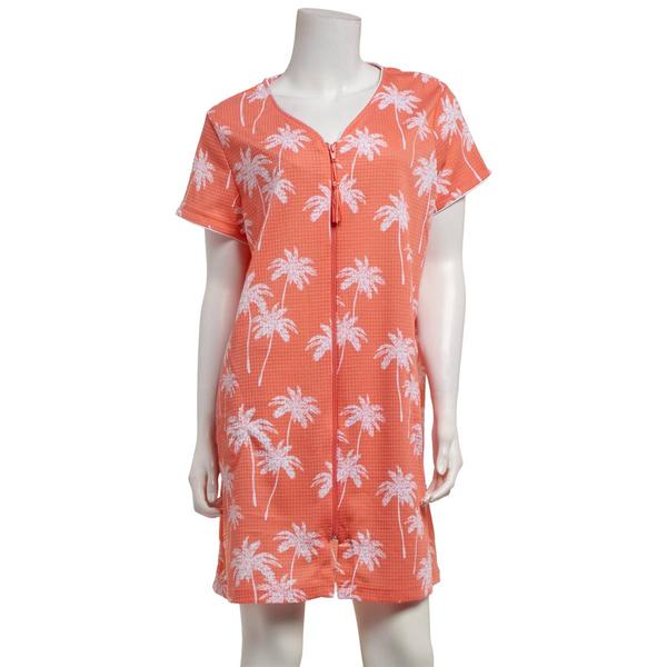 Womens Jasmine Rose Short Sleeve Palm Beach Zip Robe
