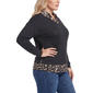 Plus Size NY Collection Long Sleeve Two in One Leopard Sweater - image 3