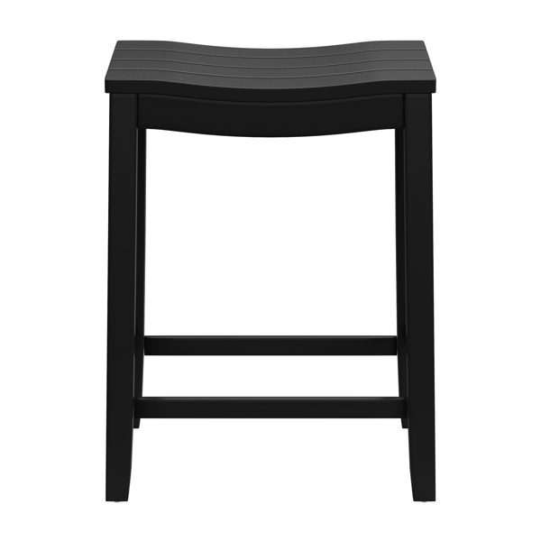 HH2 Home Fiddler Black Backless Saddle Seat Counter Height Stool