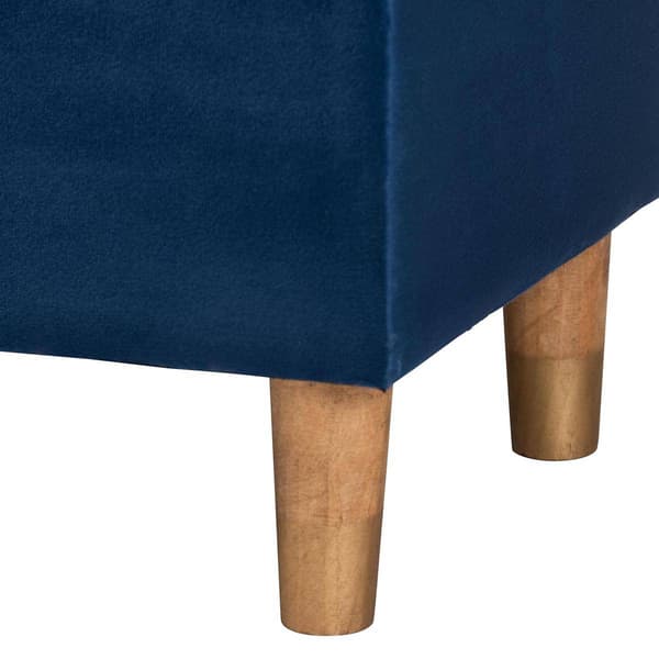 Baxton Studio Elias Modern Navy Velvet Fabric Storage Ottoman
