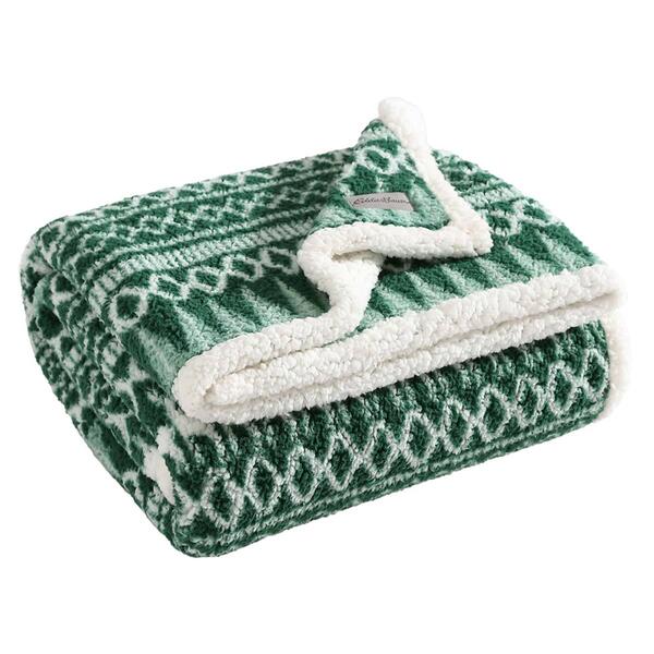 Eddie Bauer Alpine Fair Isle Sherpa Throw - image 