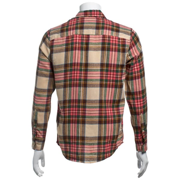 Mens Mountain Ridge Long Sleeve Flannel Shirt - Orange/Brown