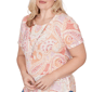 Petite Alfred Dunner Beachcomber Short Sleeve Paisley Tee - image 5