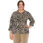 Plus Size Alfred Dunner Marrakech Button Down Animal Top - image 1