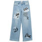 Girls (7-12) Blue Spice Graffiti Wide Leg Jeans - image 1