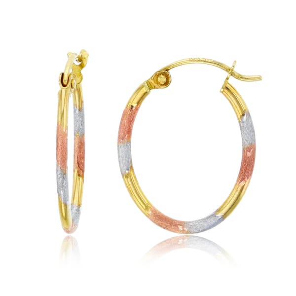 Gold Classics&#40;tm&#41; 10kt. Gold Diamond Cut Hoop Earrings - image 