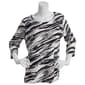 Womens Emily Daniels 3/4 Sleeve Print Jacquard Knit Tunic Top - image 1