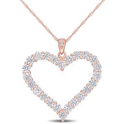 Sterling Silver 18kt. Rose Gold Dew Moissanite Pendant
