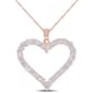 Sterling Silver 18kt. Rose Gold Dew Moissanite Pendant - image 1