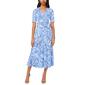 Womens MSK Elbow Sleeve V Neck Print ITY Midi Dress - image 1
