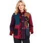 Plus Size Ali Miles Long Sleeve Cuff Mixed Media Button Front Ja - image 1