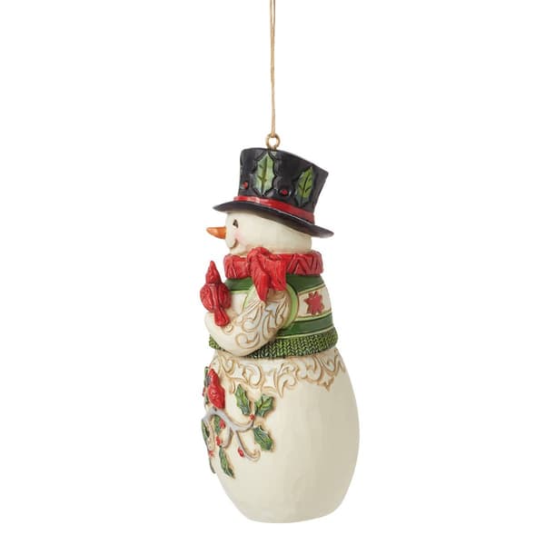 Jim Shore Heartwood Creek Snowman w/ Cardinal Christmas Ornament