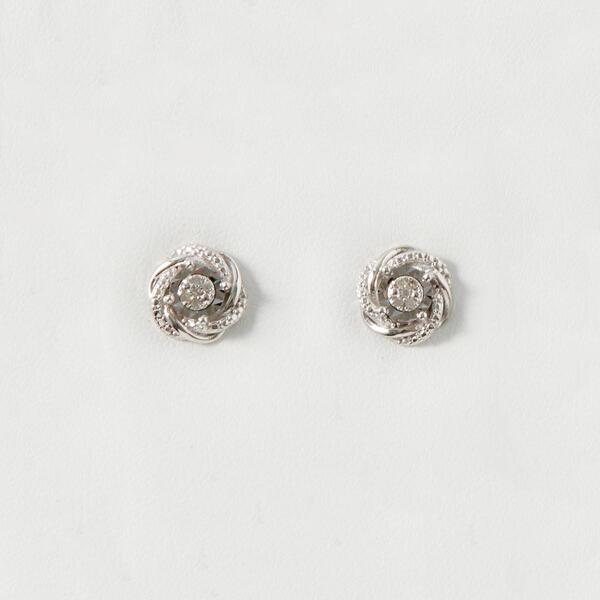 Marsala 1/20ctw. Genuine Diamond Accent Knot Stud Earrings - image 