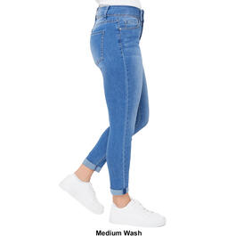 Womens Royalty No Muffin Top 2 Button Roll Cuff Skinny Jeans