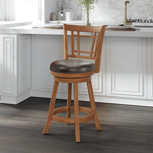 HH2 Home Fairfox Wood Counter Height Swivel Stool