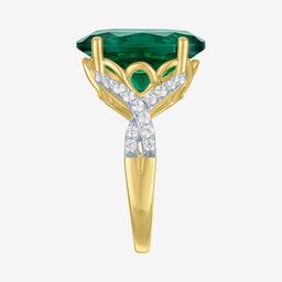 Gemstone Classics™ Lab Grown Emerald & Sapphire Oval Cocktail Ri