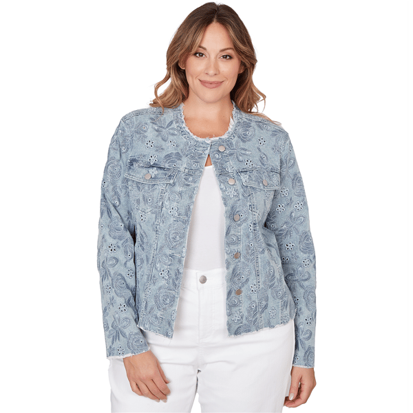 Plus Size Skyes the Limit Fresh Start Long Sleeve Denim Jacket - image 