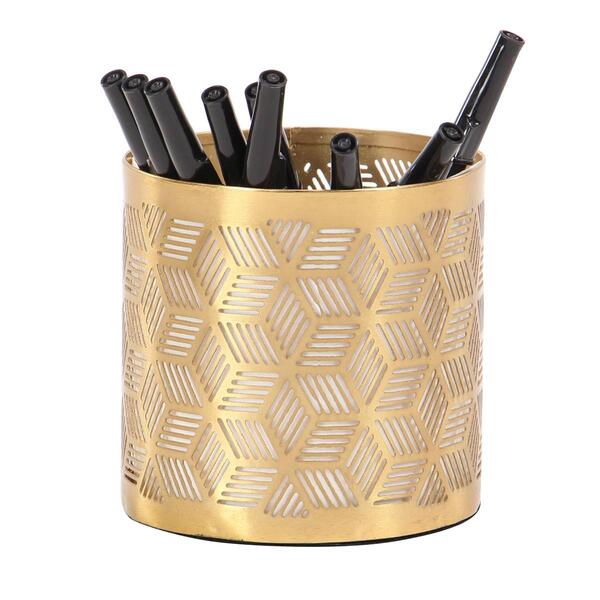 9th & Pike&#40;R&#41; Gold Iron Glam Geometric Pencil Holder - image 