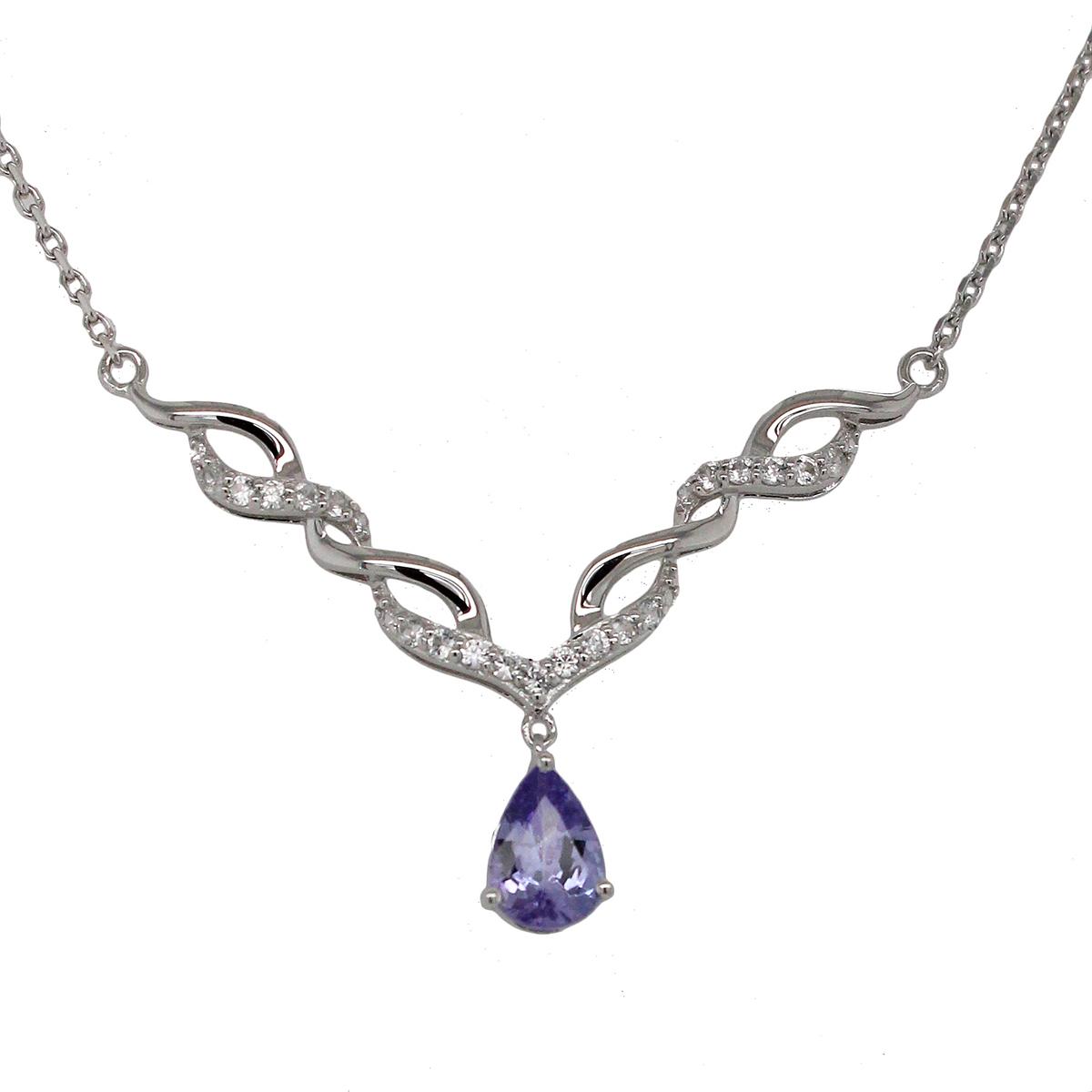 Precious Elegance™ Pear Tanzanite/Zircon Sterling Silver...