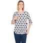 Plus Size Ruby Rd. Larky Lark Geometric Puff Print Knit Top - image 1