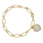 Gianni Argento Gold Plated 1/10ctw. Diamond Heart Charm Bracelet - image 1