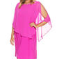 Plus Size MSK Solid Chiffon Rhinestone Cross Back Shift Dress - image 3