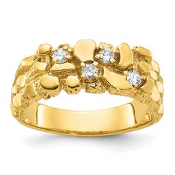Mens Gentlemens Classics(tm) 14kt. Gold 1/4ct. Diamond Nugget Ring