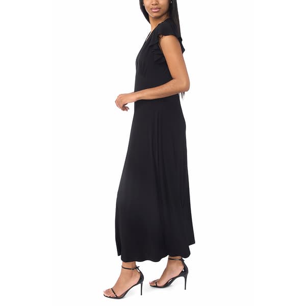 Womens MSK Flutter Sleeve V Neck Maxi Dress