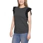 Womens NY Collection Short Flutter Sleeve Stripe Tuwa Blouse - image 3