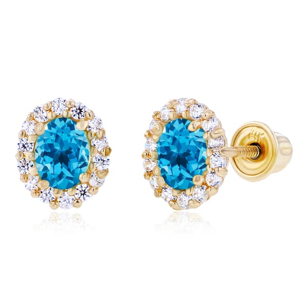Gemstone Classics(tm) Yellow Gold Swiss Topaz Oval Earrings - image 