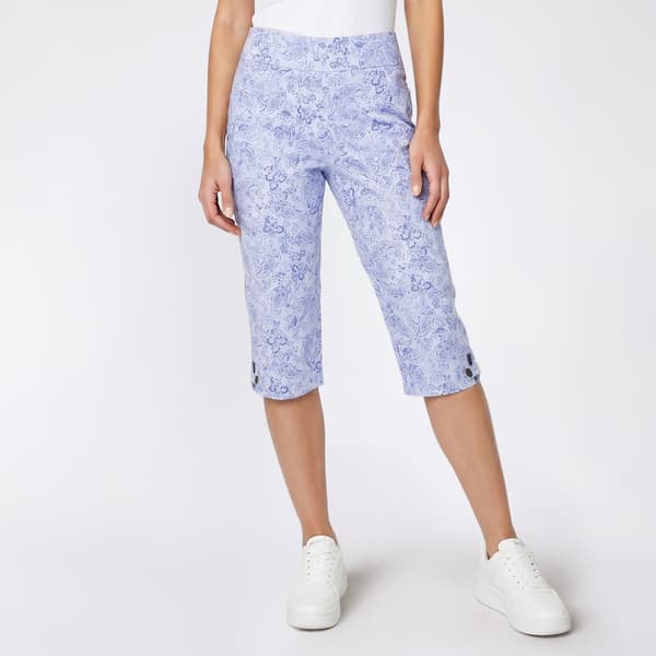 Plus Size Napa Valley Paisley Super Stretch Tab Capris