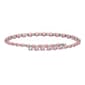 Rhodium Plated Pink Pearl & Crystal Coil Bracelet - image 1