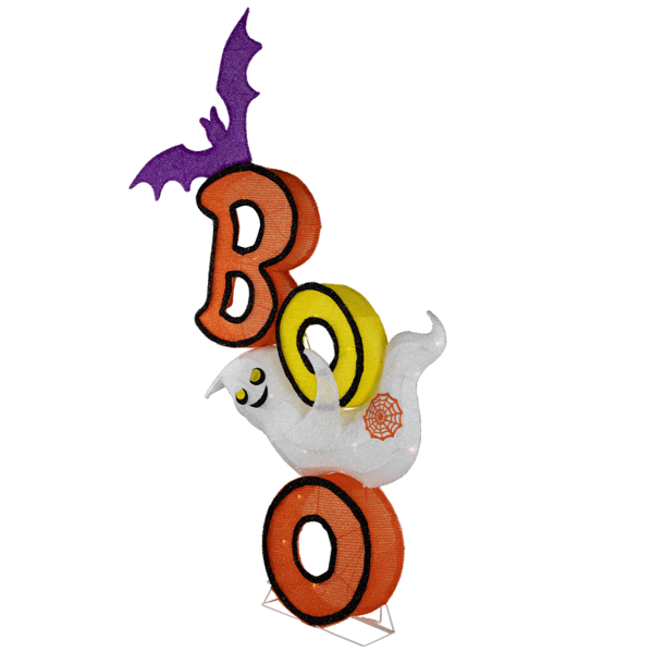 Northlight Lighted Bat and Ghost "BOO" Halloween Decoration