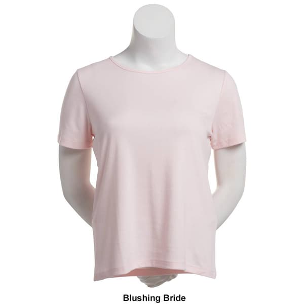 Petite Hasting & Smith Short Sleeve Solid Round Neck Tee