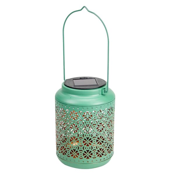 Northlight Seasonal 7in. Floral LED Solar Lantern - image 