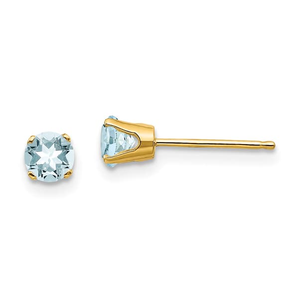 Gemstone Classics&#40;tm&#41; 4mm Aquamarine Stud Earrings - image 