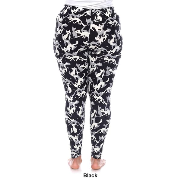 Plus Size White Mark High-Rise Cat Print Leggings