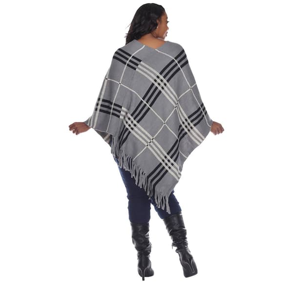 Plus Size White Mark Dakota Poncho - Grey/Beige