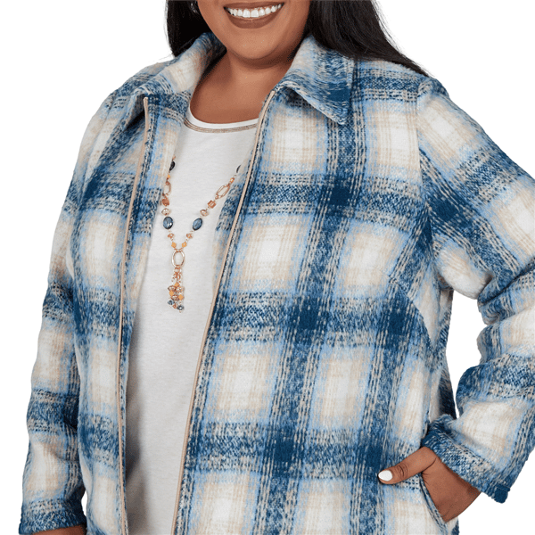 Plus Size Alfred Dunner Sunset Ridge Plaid Zip Front Jacket