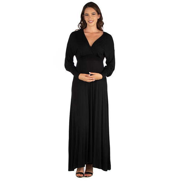 Womens 24/7 Comfort Apparel Long Sleeve Maternity Dress - image 