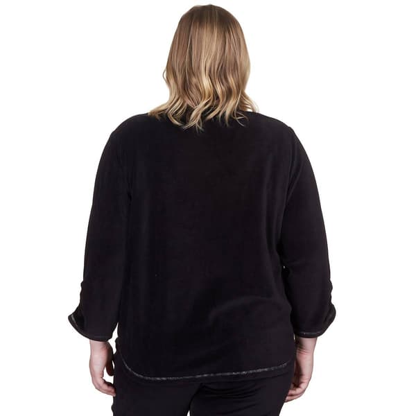 Plus Size Alfred Dunner Drama Queen Floral Embroidered Blouse