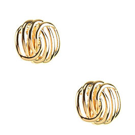 Napier Gold-Tone Button Clip On Stud Earrings