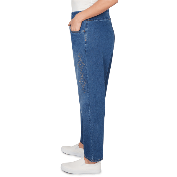 Plus Size Alfred Dunner Austin Stud Denim Pants - Short Length