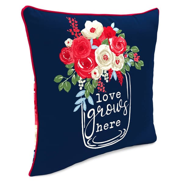 Jordan Manufacturing Love Grows Here Outdoor Throw Pillow