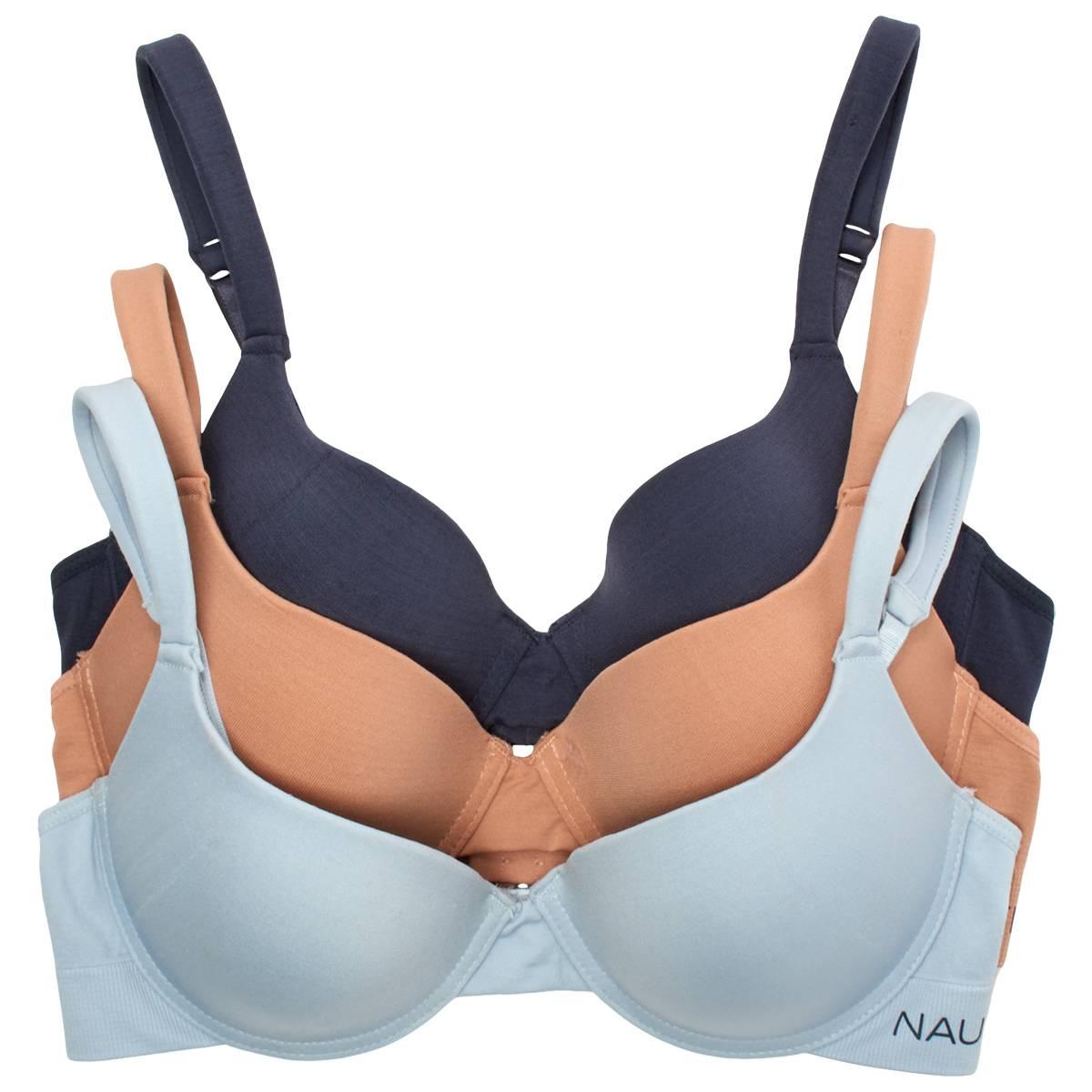 Open Video Modal for Womens Nautica 3pk. Seamless Molded T-Shirt Bras NT4918-3PKAV